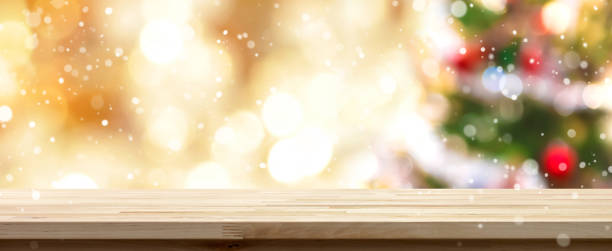 istock Golden christmas table top background 1036416772