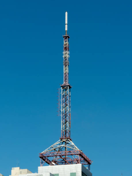 istock telecommunication antenna with blue sky in the background 1036421834