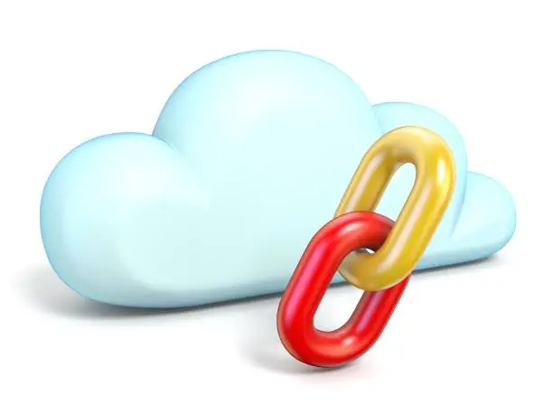 Photo of Cloud icon with chain links 3D