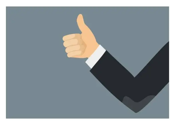 Vector illustration of hand giving ok sign/thumb up