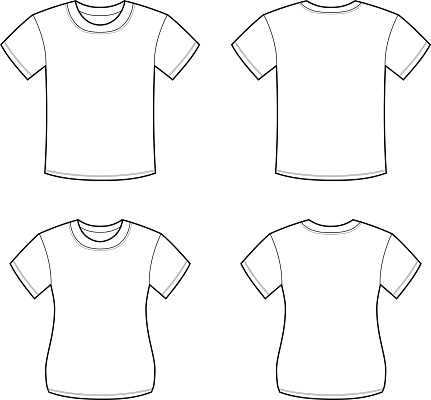 White Tshirt Set Stock Illustration - Download Image Now - Blank ...