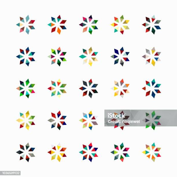 Vector Floral Pattern Symbol Collection Stock Illustration - Download Image Now - Flower, Logo, Snowflake Shape
