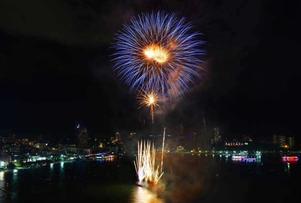 istock Fireworks night scene in pattaya , thailand 1036527952