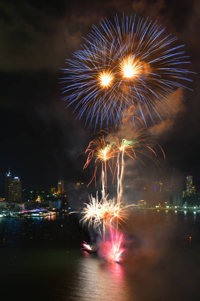 istock Fireworks night scene in pattaya , thailand 1036528012