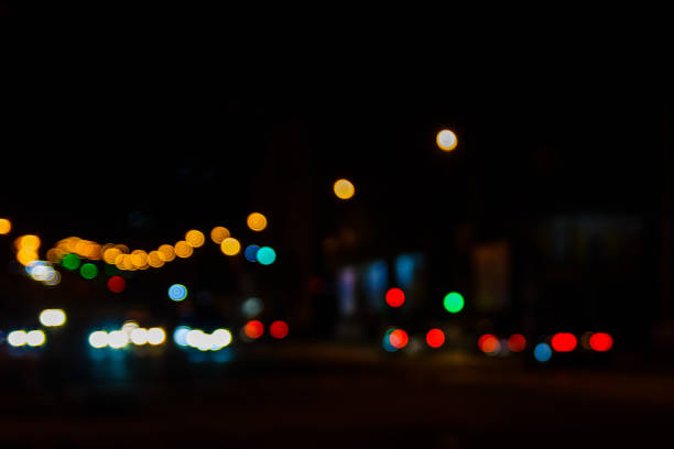 istock Abstract background of blurred big city lights 1036532840