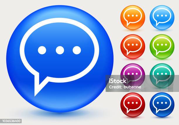 Chat Bubble Icon Stock Illustration - Download Image Now - Discussion, Push Button, Online Messaging