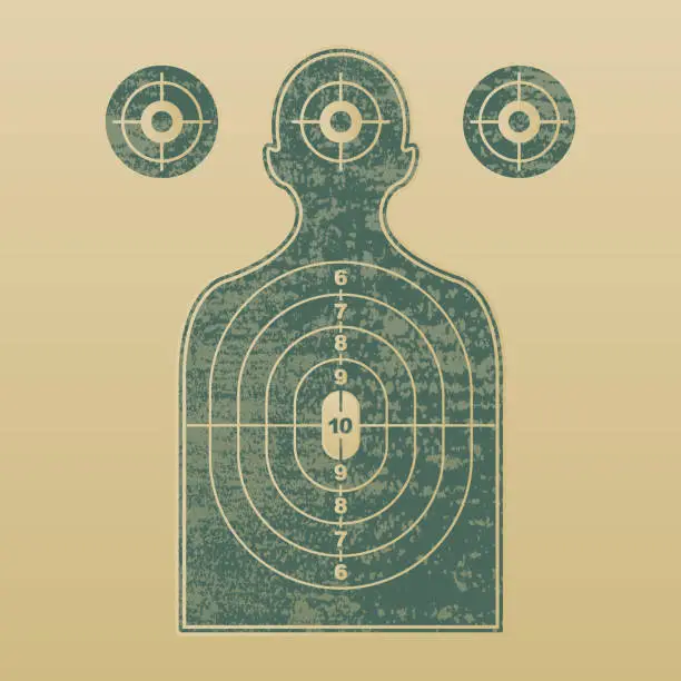 Vector illustration of Silhouette Shooting Range Gun Target