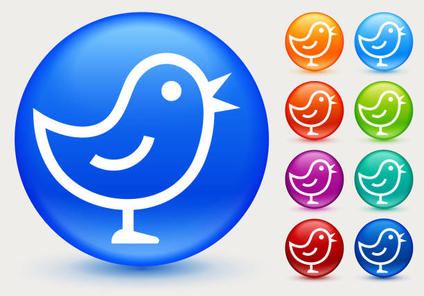 поющая икона птицы - twitter bird elegance blue stock illustrations