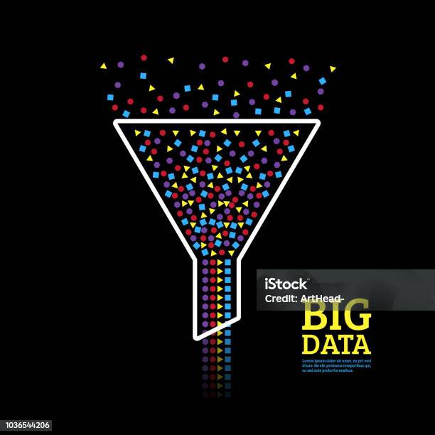 Vetores de Visualização De Dados Grande Conceito De Análise De Informações e mais imagens de Funil - Utensílio de Cozinha