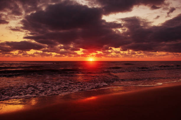 istock Amazing beautiful sunrise at the sea 1036544672