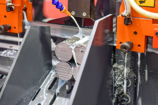 istock Industrial metal working cutting process CNC machine 1036547374