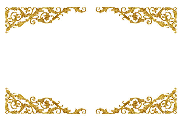 istock Ornament elements vintage gold floral for decoration 1036554854