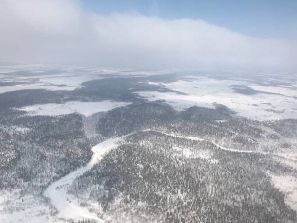 istock Aerial view of arctic winter landscape 1036566048