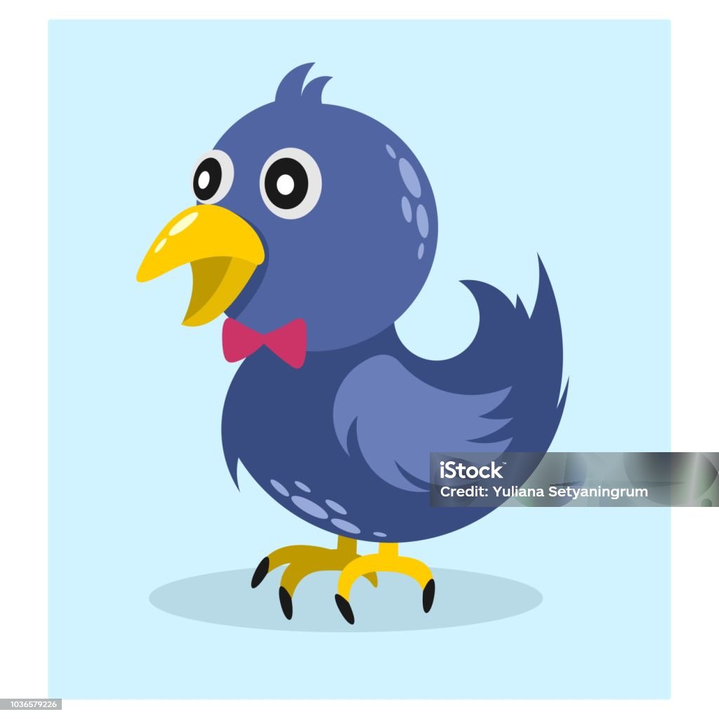 Ilustración de Un Lindo Pequeño Pájaro Azul Se Alza Con Pajarita Personaje  De Dibujos Animados y más Vectores Libres de Derechos de Ala de animal -  iStock