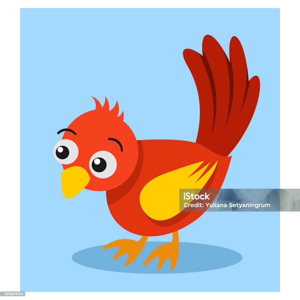 Ilustración de Un Lindo Pajarito Rojo Es Posado Personaje De Dibujos  Animados y más Vectores Libres de Derechos de Ala de animal - iStock