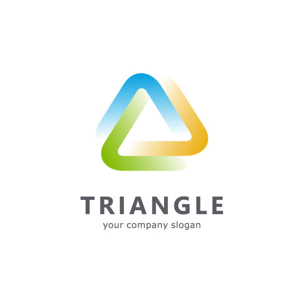 Vector template triangle icon Vector template. Triangle sign three people stock illustrations