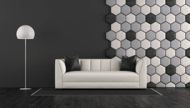 istock Black and white living room 1036591490