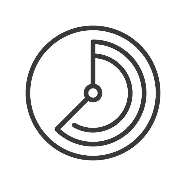 Vector illustration of speedometer or strop watch icon editable stroke