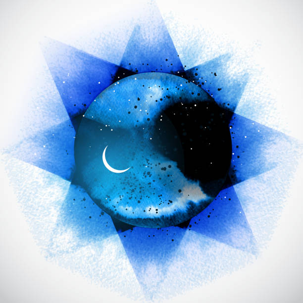 Blue Moon Vector 60+ Blue Moon Watercolor Stock Illustrations, Royalty-Free Vector ...