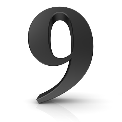 Foto de 9 Sinal De Número Nove Nono Preto 3d Símbolo Isolado No Fundo Foto de 9 Sinal De Número Nove Nono Preto 3d Símbolo Isolado No Fundo