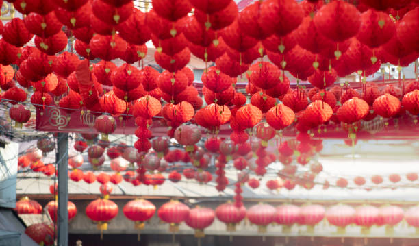 istock Chinese new year lanterns in china town. 1036605620