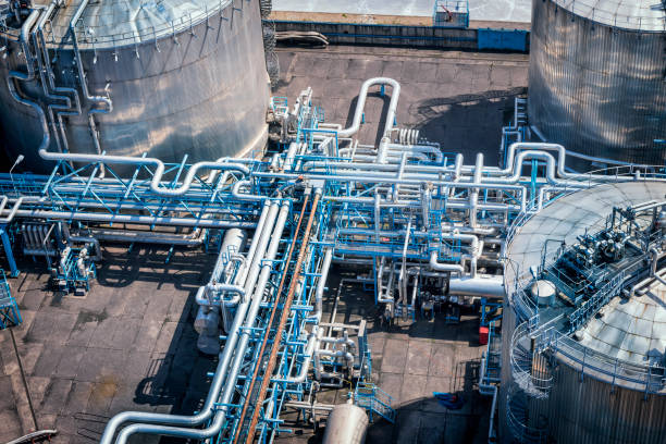 Industrial storage tanks in the Refinery