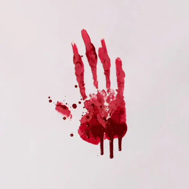 Photo of Scary bloody hand print.