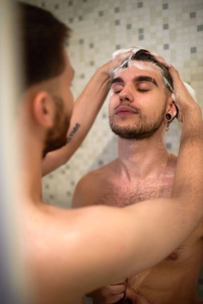 istock Gay couple in the shower 1036620372