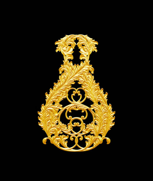 istock Ornament elements, vintage gold floral designs 1036622686