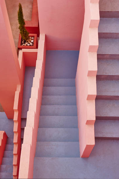 istock Geometric building design. The red wall, La manzanera. Calpe 1036631182