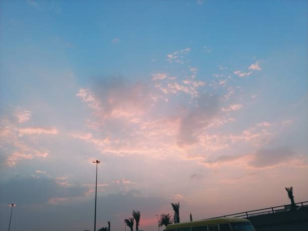 Sunset with the color of clouds in the sky of Saudi Arabia