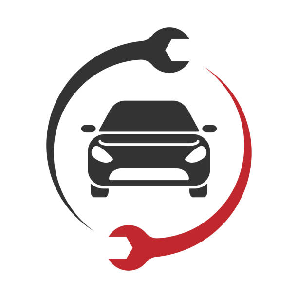 ilustrações, clipart, desenhos animados e ícones de autoserviço logo. ícone do reparo do carro. vector - car auto repair shop repairing accident