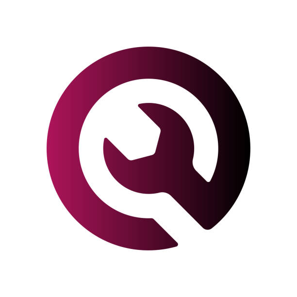 stockillustraties, clipart, cartoons en iconen met logo abstracte reparatie vector ontwerpsjabloon. afbeelding ontwerp van logo business spanner symbool. vector web werk gereedschappictogram. - sleutel handgereedschap