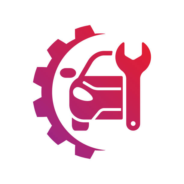 自動サービスの記号。車修理のロゴ。eps - mechanic点のイラスト素材／クリップアート素材／マンガ素材／アイコン素材