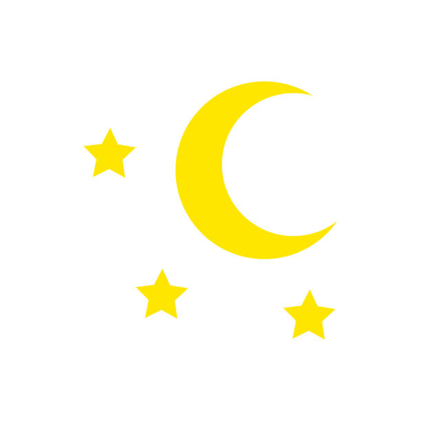 CRESCENT and STARS icons. Weather forecast. Vector CRESCENT and STARS icons. Weather forecast. Vector. half moon stock illustrations
