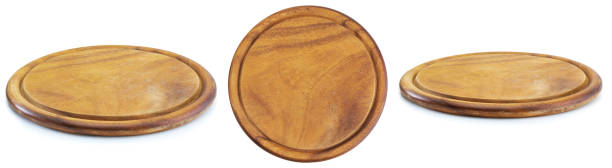 round wooden plate with three views. isolated on white background. - animal vein fotos imagens e fotografias de stock