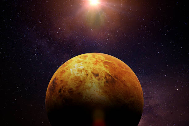 istock planet Venus lit by the Sun and the stars 1036712100