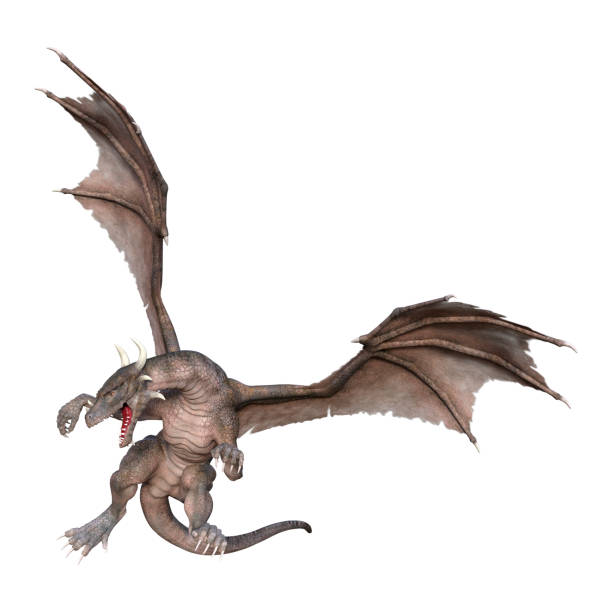 istock 3D illustration fantasy dragon on white 1036731126