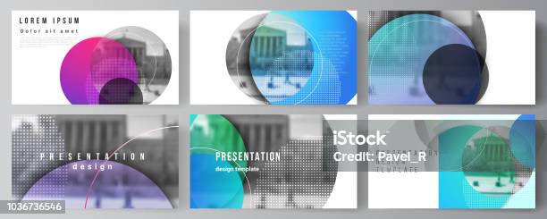 The Minimalistic Abstract Vector Illustration Of The Editable Layout Of The Presentation Slides Design Business Templates Creative Modern Bright Background With Colorful Circles And Round Shapes Stock Illustration - Download Image Now