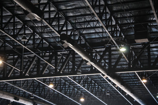 istock truss structure In the factory texture background 1036737556