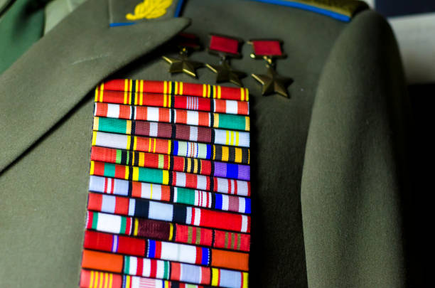 Russian military ribbons on uniform
