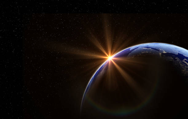 istock Planet earth with the sun and stars, global model isolated on black background. Elements of this image furnished by NASA 1036740740