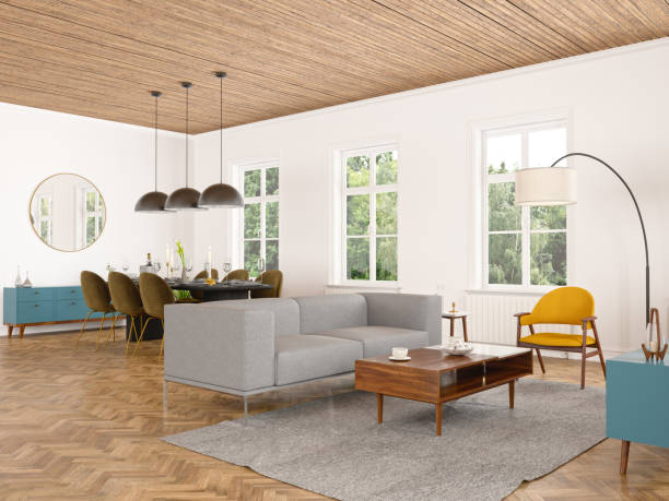 istock Living Room with Dining Room Interior 1036746816