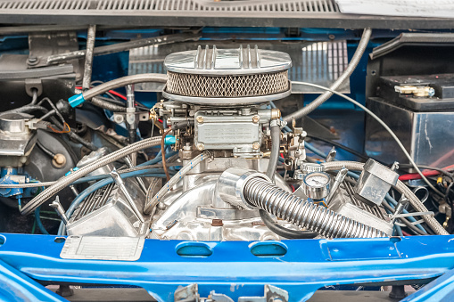engine bay of a high performance car