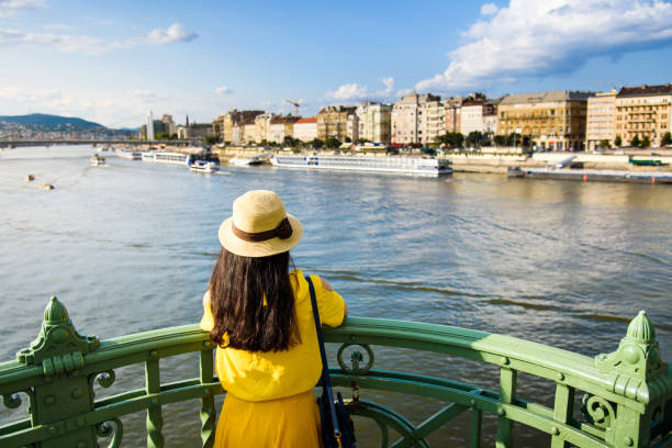 istock Female enjoying Budapest view from the bridge 1036779478