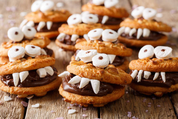 istock monsters from a nut cookie with chocolate filling close-up. horizontal 1036794748