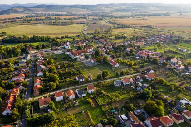 Photo of Flying over village area