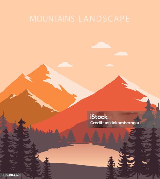Mountains Landscape Stock Illustration - Download Image Now - Mountain, Vector, Landscape - Scenery