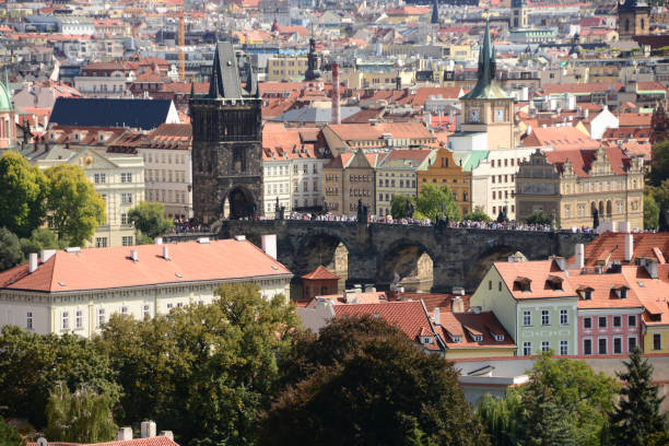 istock Prague urban skyline. 1036808186