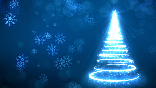 istock Background of Christmas Snowflakes and christmas tree which can be useful for Christmas,Holidays and New Year designs and presentation.  seamlessly loop-able Background animation. 1036808210